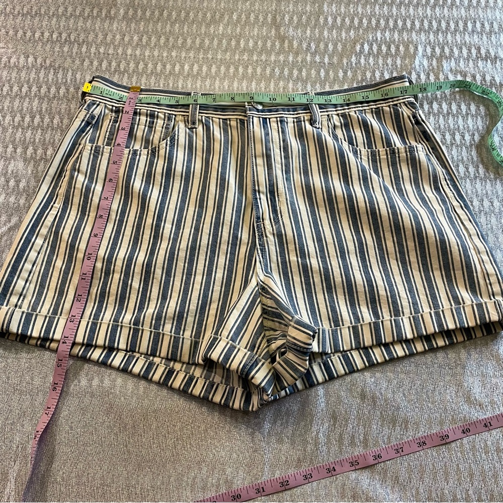 NWOT - American Eagle - Size 14 - Blue and White Striped “Mom” Shorts - Picture 8 of 10